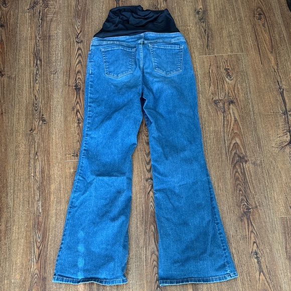 Isabel Maternity by Ingrid & Isabel Blue Flare Jeans with Black Waistband - Picture 2 of 3